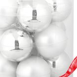 Маленькое фото 3: Набор шаров 15шт. в тубе (стекло), D6см, в асс., серебряный