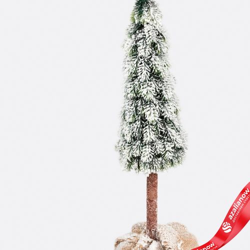 Фото 2: Ель искусственная заснеженная в кашпо, Н59х12х12см, зеленый/белый