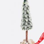 Маленькое фото 2: Ель искусственная заснеженная в кашпо, Н59х12х12см, зеленый/белый