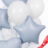 Маленькое фото 3: Композиция из 15 шаров с гелием «Комбо», белый, небесный