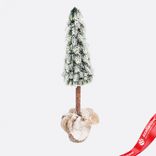 Маленькое фото 1: Ель искусственная заснеженная в кашпо, Н59х12х12см, зеленый/белый