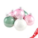 Маленькое фото 2: Набор шаров 15шт. в тубе (стекло), D6см, микс зеленый/белый/розовый