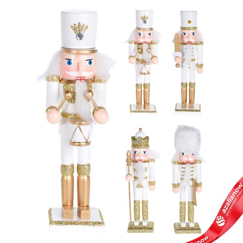 Сувенир «Щелкунчик» (дерево), 18х5х4,5см, в асс., белый/золотой