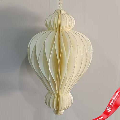 Украшение подвесное «Юла» (бумага), D9,5х15см, кремовый