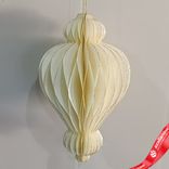 Маленькое фото 1: Украшение подвесное «Юла» (бумага), D9,5х15см, кремовый