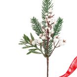 Маленькое фото 2: Ветка еловая с ягодами, H30 см, белый