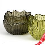 Маленькое фото 4: Подсвечник (стекло), H6х8,5x8,5см, темные цв. в асс.