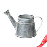 Маленькое фото 1: Кашпо лейка «Три линии» (металл), D18хН8-10см, в асс., серый