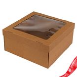 Маленькое фото 2: Коробка подарочная с крышкой 40,6х40,6х15см, натуральный