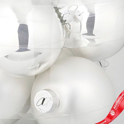 Фото 3: Набор шаров 6шт. в тубе (стекло), D10см, серебряный