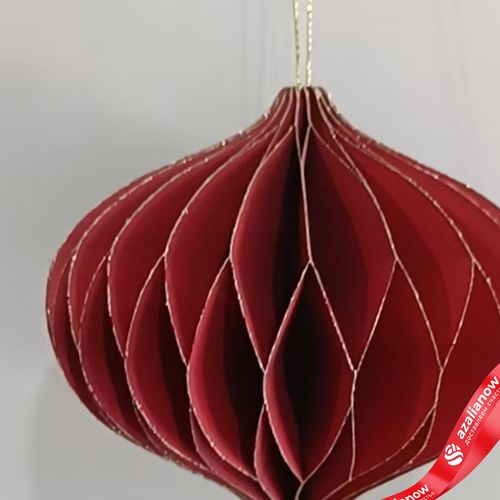 Фото 2: Украшение подвесное «Луковица» (бумага), D11х10см, красный