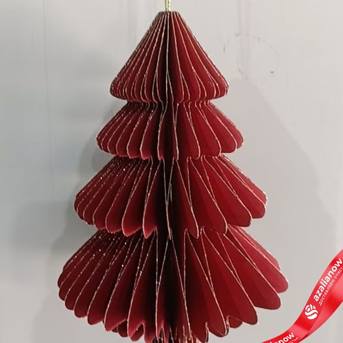 Украшение подвесное «Елочка» (бумага), D9,6х15см, красный