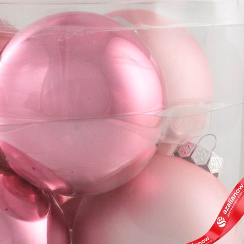 Фото 4: Набор шаров 6шт. в тубе (стекло), D8см, в асс., розовый, вид 3