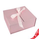 Маленькое фото 1: Коробка подарочная (картон), 21х19хН9см, розовый