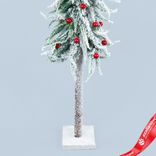 Маленькое фото 3: Ель искусственная заснеженная с шариками, Н63х15х15см, зеленый/красный