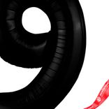 Маленькое фото 3: Шар с гелием «Цифра - 9 Slim», 102 см., черный блеск