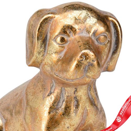 Фото 4: Сувенир «Собака» (керамика), 15х24,5х9,5см, в асс., золотой