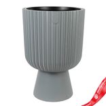 Маленькое фото 2: Кашпо со вставкой «Мика» на ножке (пластик), D29xH43см, 5,5л, серый