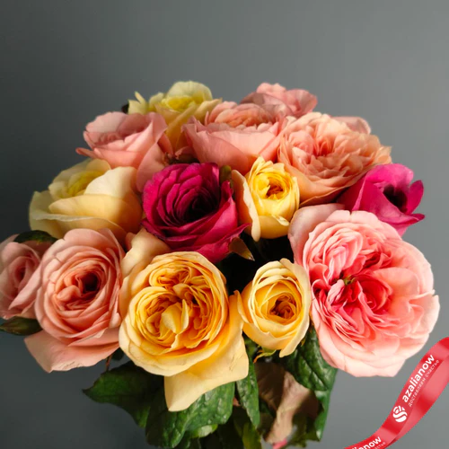 Фото 5: Букет из 15 пионовидных роз микс, Россия, 60 см