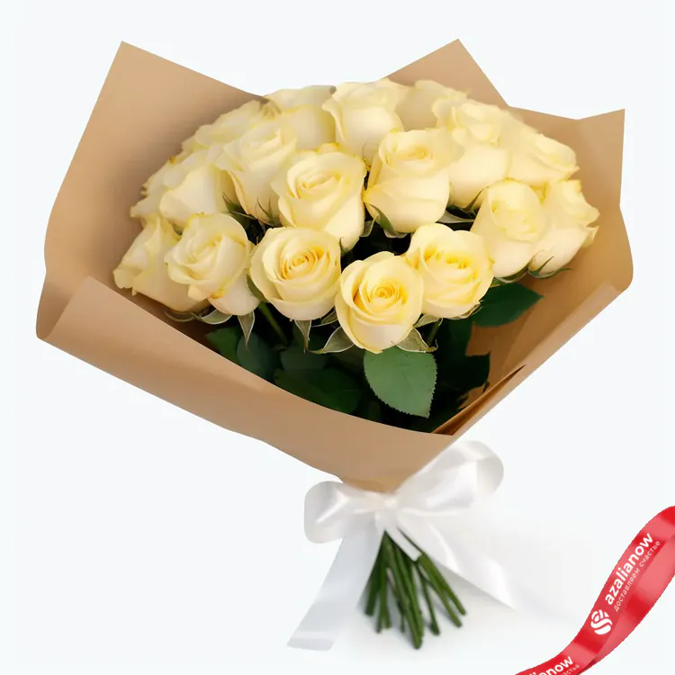Фото 1: Букет из 17 желтых роз в крафте. Сервис доставки цветов AzaliaNow