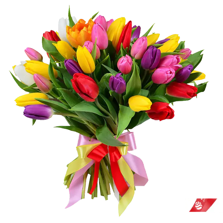 Фото 1: 31 красочный тюльпан. Сервис доставки цветов AzaliaNow