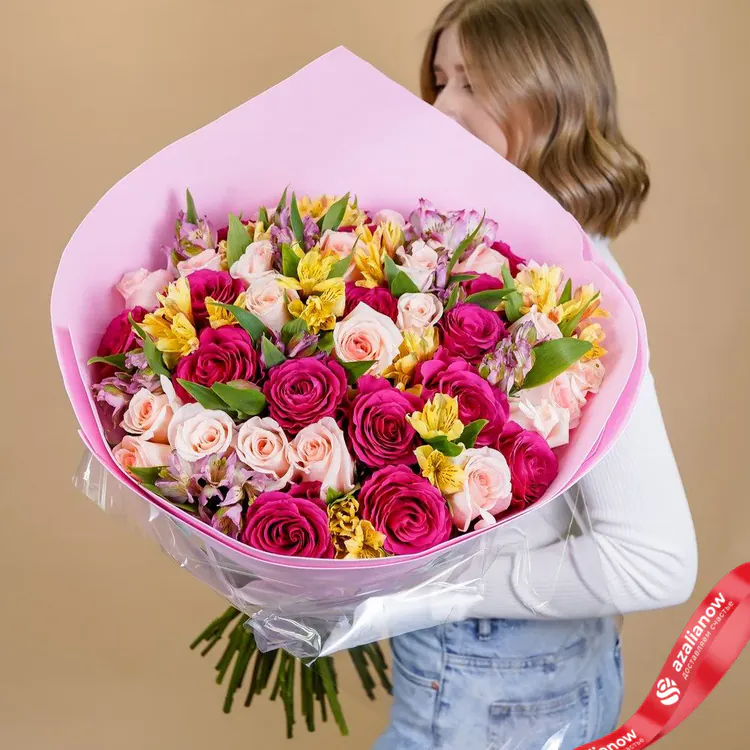 Фото 4: Огромный шикарный букет из альстромерий и роз. Сервис доставки цветов AzaliaNow