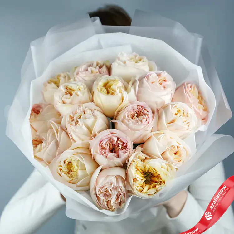 Фото 3: Букет из 17 пионовидных роз «Ванильное небо». Сервис доставки цветов AzaliaNow