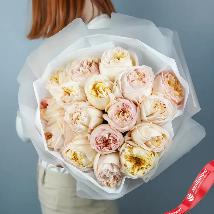 Фото 4: Букет из 17 пионовидных роз «Ванильное небо». Сервис доставки цветов AzaliaNow
