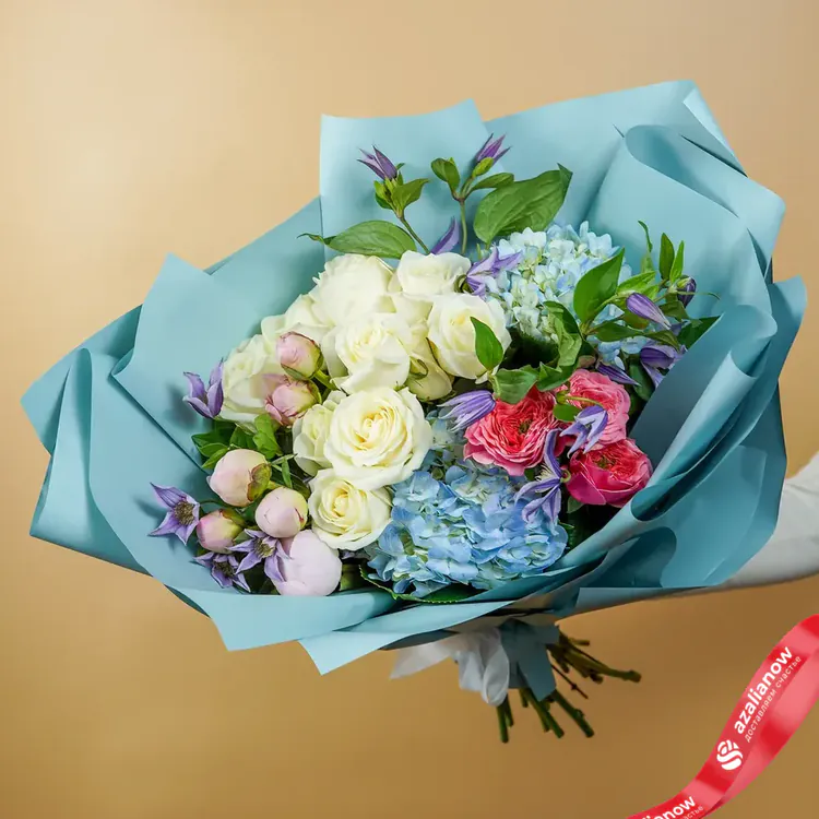 Фото 8: Букет из пионов, роз и гортензий «Притяжение». Сервис доставки цветов AzaliaNow