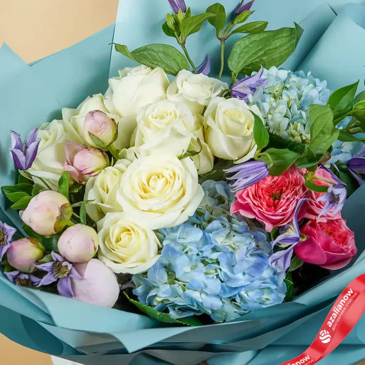 Фото 5: Букет из пионов, роз и гортензий «Притяжение». Сервис доставки цветов AzaliaNow