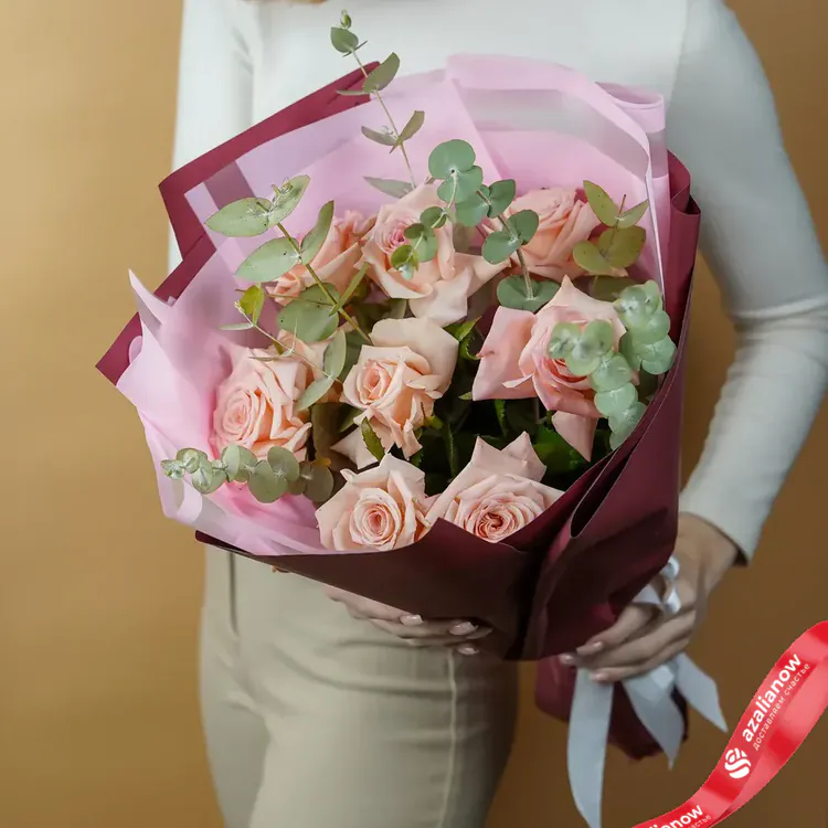 Фото 3: Букет из 9 розовых роз «Париж». Сервис доставки цветов AzaliaNow