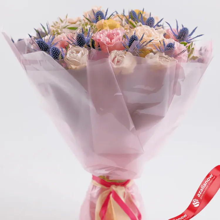 Фото 2: Букет из роз, лизиантусов и эрингиума «Есть идея!». Сервис доставки цветов AzaliaNow