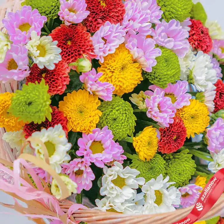 Фото 3: Букет из 19 хризантем микс «Корзина счастья». Сервис доставки цветов AzaliaNow
