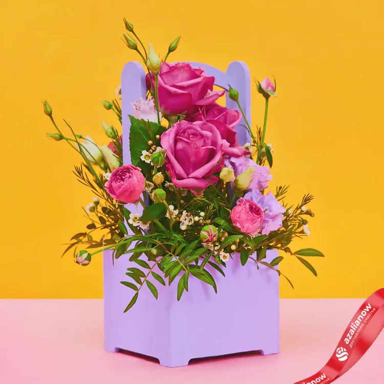 Фото 1: Букет из роз, лизиантусов и ваксфловера «Лавандовый». Сервис доставки цветов AzaliaNow