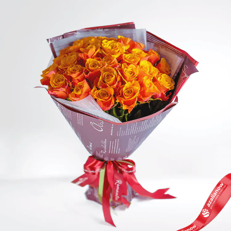 Фото 1: Акция! Тигренок 29 оранжевых роз. Сервис доставки цветов AzaliaNow