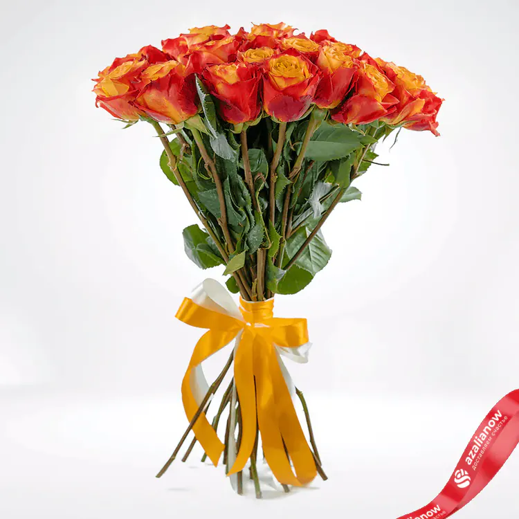Фото 3: Букет из 25 ярко-оранжевых роз «Огонь». Сервис доставки цветов AzaliaNow