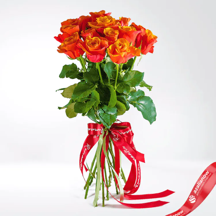 Фото 1: Букет из 15 оранжевых роз «Огонёк счастья». Сервис доставки цветов AzaliaNow