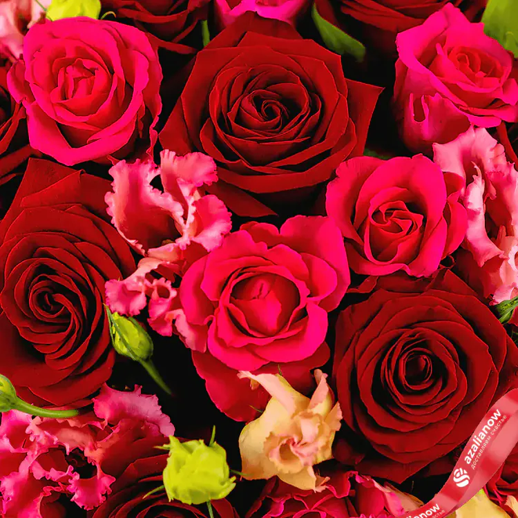 Фото 3: Букет из лизиантусов и роз «Ранец любви». Сервис доставки цветов AzaliaNow