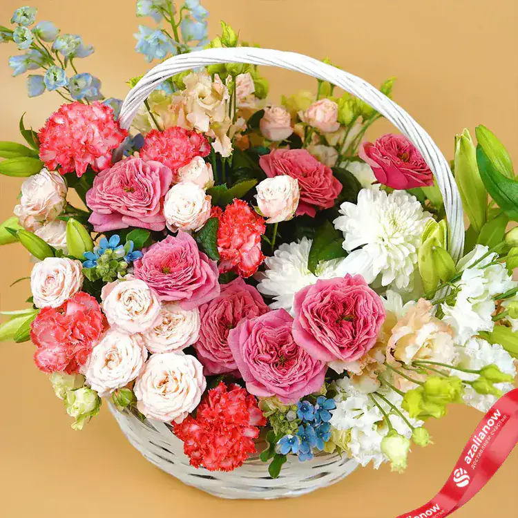 Фото 3: Букет из роз, лизиантусов, гвоздик «Непостижимость». Сервис доставки цветов AzaliaNow