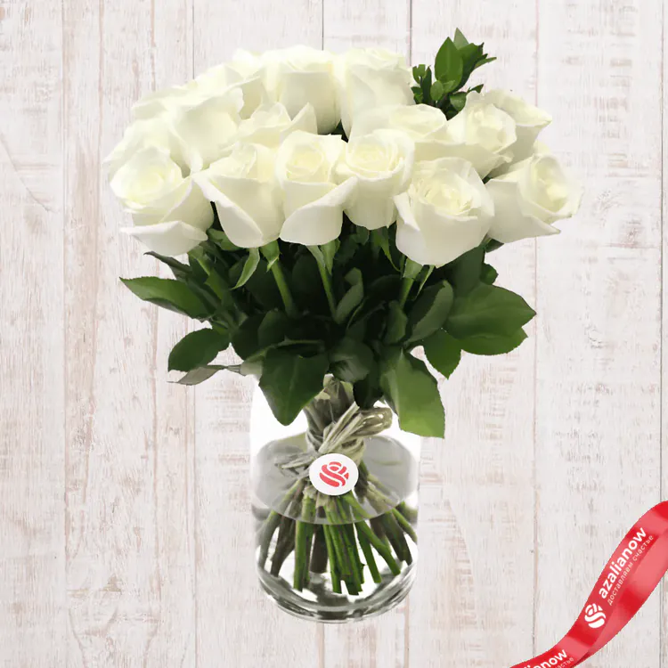Фото 2: Акция! 25 белых роз Уайт Сноу, 50 см, Эквадор. Сервис доставки цветов AzaliaNow
