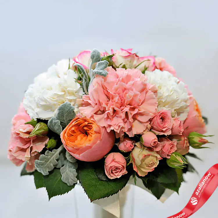 Фото 4: Букет невесты из роз и гвоздик. Сервис доставки цветов AzaliaNow