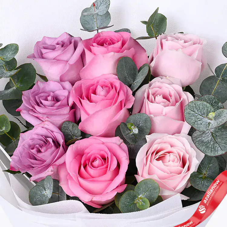 Фото 3: Букет из розовых и сиреневых роз «Урсула». Сервис доставки цветов AzaliaNow