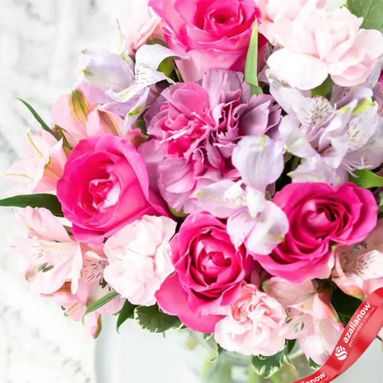 Фото 4: Букет из гвоздик, альстромерий и роз «Амели». Сервис доставки цветов AzaliaNow