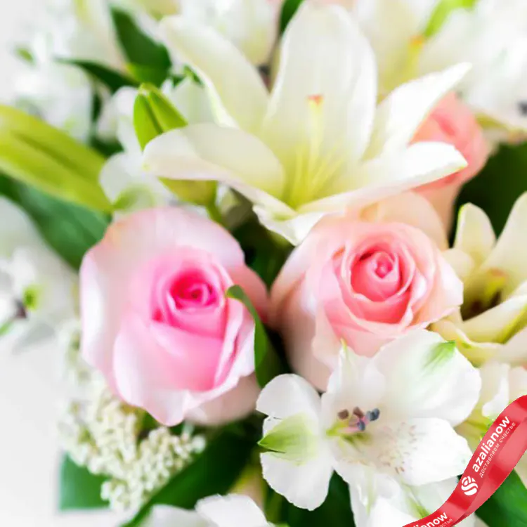 Фото 4: Букет из лилий, роз и хризантем «Анастасия». Сервис доставки цветов AzaliaNow