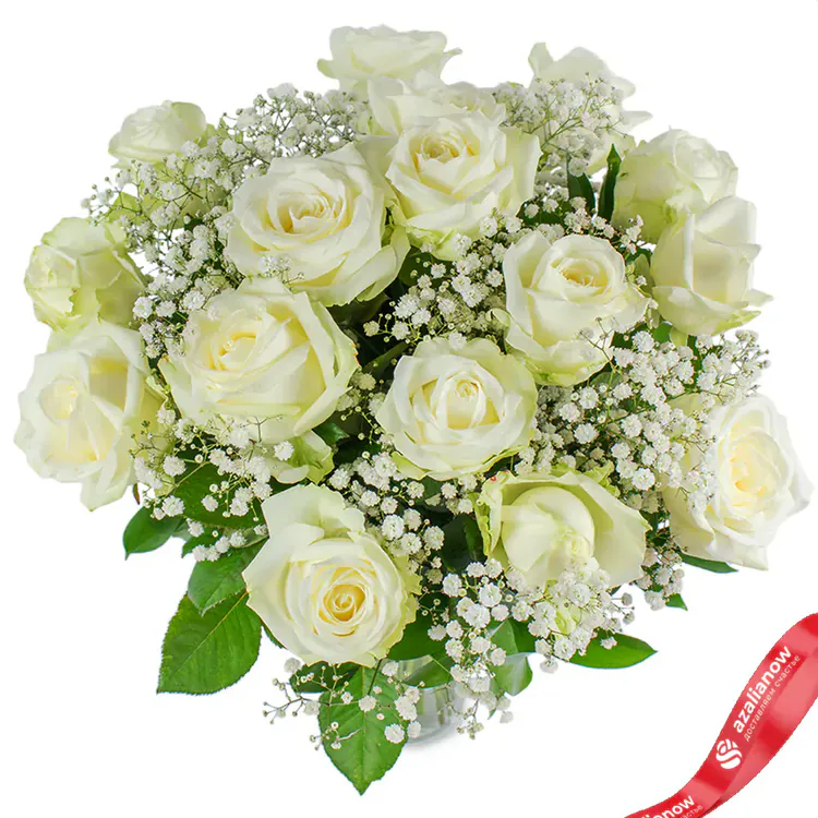 Фото 2: Букет из белых роз и гипсофил «Васса». Сервис доставки цветов AzaliaNow
