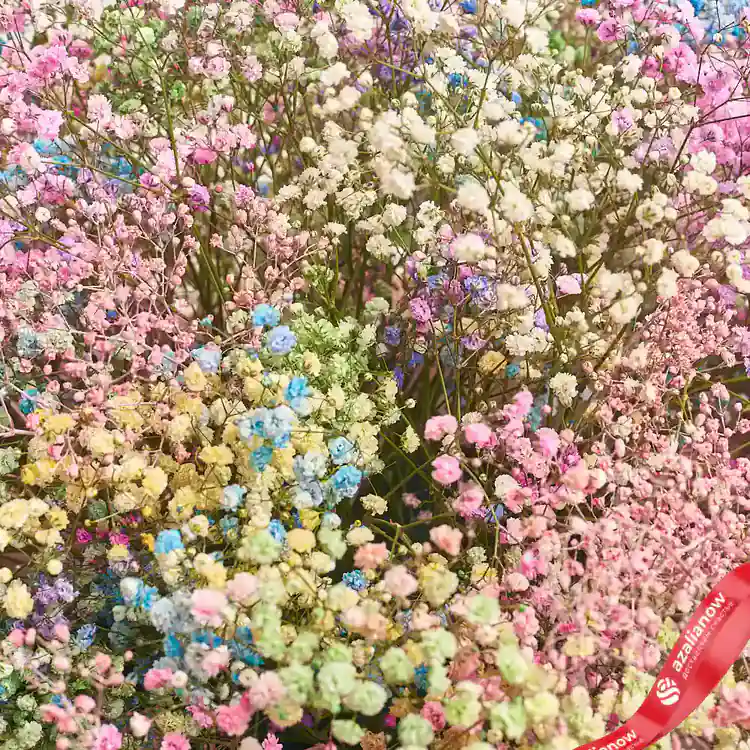 Фото 3: Букет из 5 радужных гипсофил в крафте «Красивая форма». Сервис доставки цветов AzaliaNow