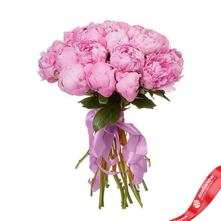 Фото 1: Букет из 21 розового пиона «Земфира». Сервис доставки цветов AzaliaNow