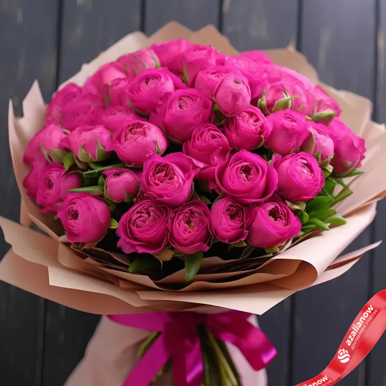 Фото 1: Букет из 19 кустовых пионовидных розовых роз №1. Сервис доставки цветов AzaliaNow