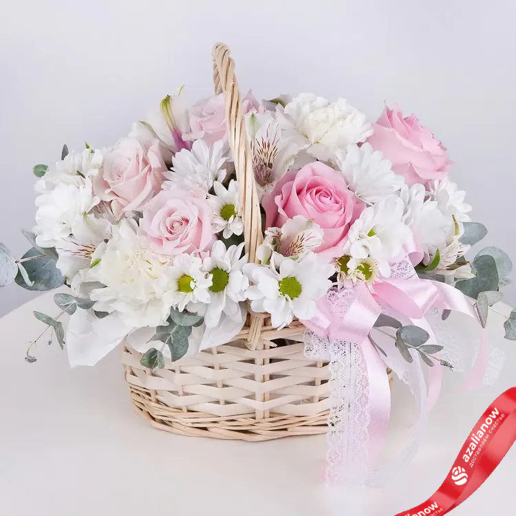 Фото 1: Акция! Букет из роз, хризантем, гвоздик и альстромерий «Нежный флёр». Сервис доставки цветов AzaliaNow