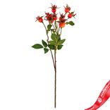 Маленькое фото 1: Шиповник искусственный (пластик), 56см, оранжевый